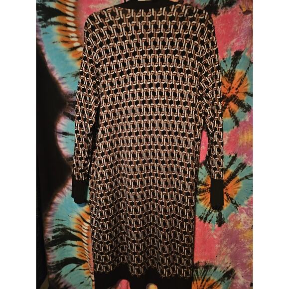 Chicos Black & Gold Chain Link 2 PC Open Sweater w/ Matching Tank Women's Large - Picture 11 of 11